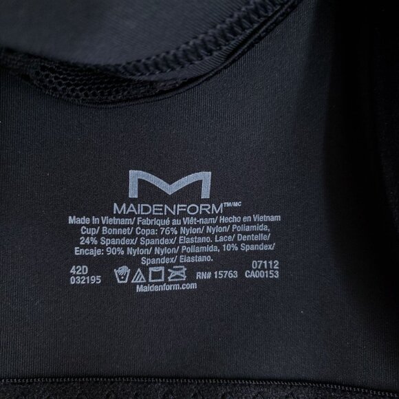 Maidenform Womens Size 42D Front Close Racerback Bra Black - Picture 3 of 7